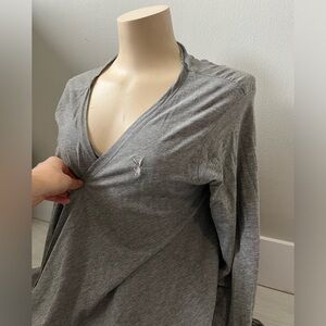Playboy Limited Edition Open front grey cardigan shall with logo embroidered